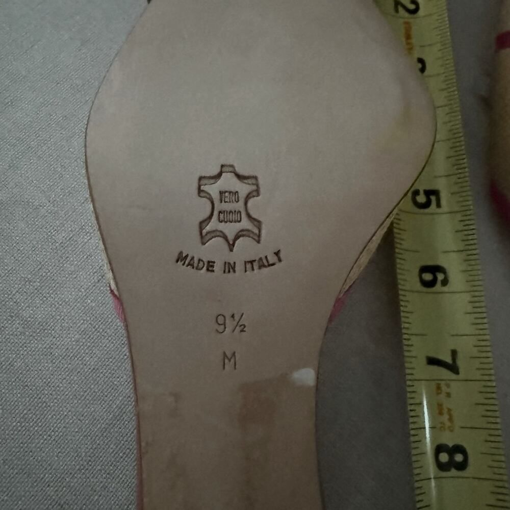 Vintage Isabella Fiore woven mule w flower embellishments. Pink leather NWOT 9.5 - Picture 7 of 9
